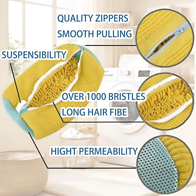 세탁망 신발 세탁기용 가방 - 지퍼형 세탁망, 내부에  - Shoe Cleaning Brush 리뷰 및 가격