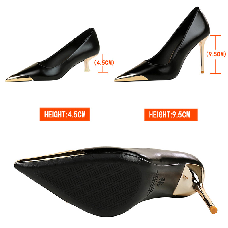 BIGTREE 신발 레트로 하이힐 금속 지적 팁 여성  - Shoe Tree 리뷰 및 가격