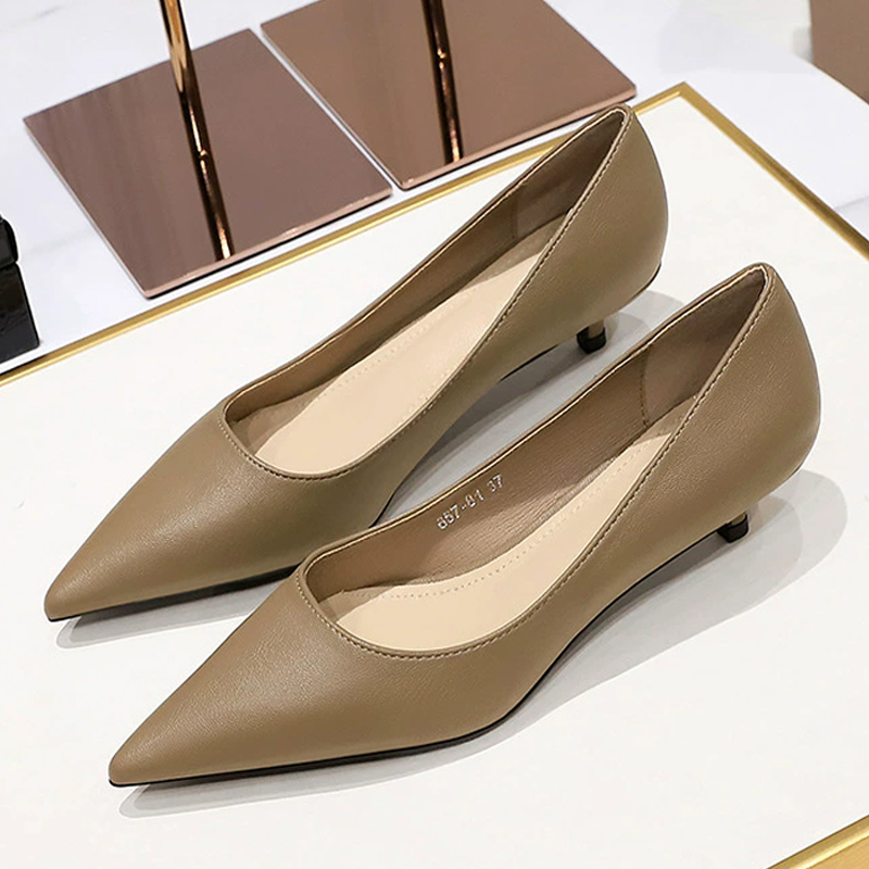 패션 포인티드 토 미들힐 슈즈 4cm 스틸레토 직장 여 - Shoe Tree 리뷰 및 가격